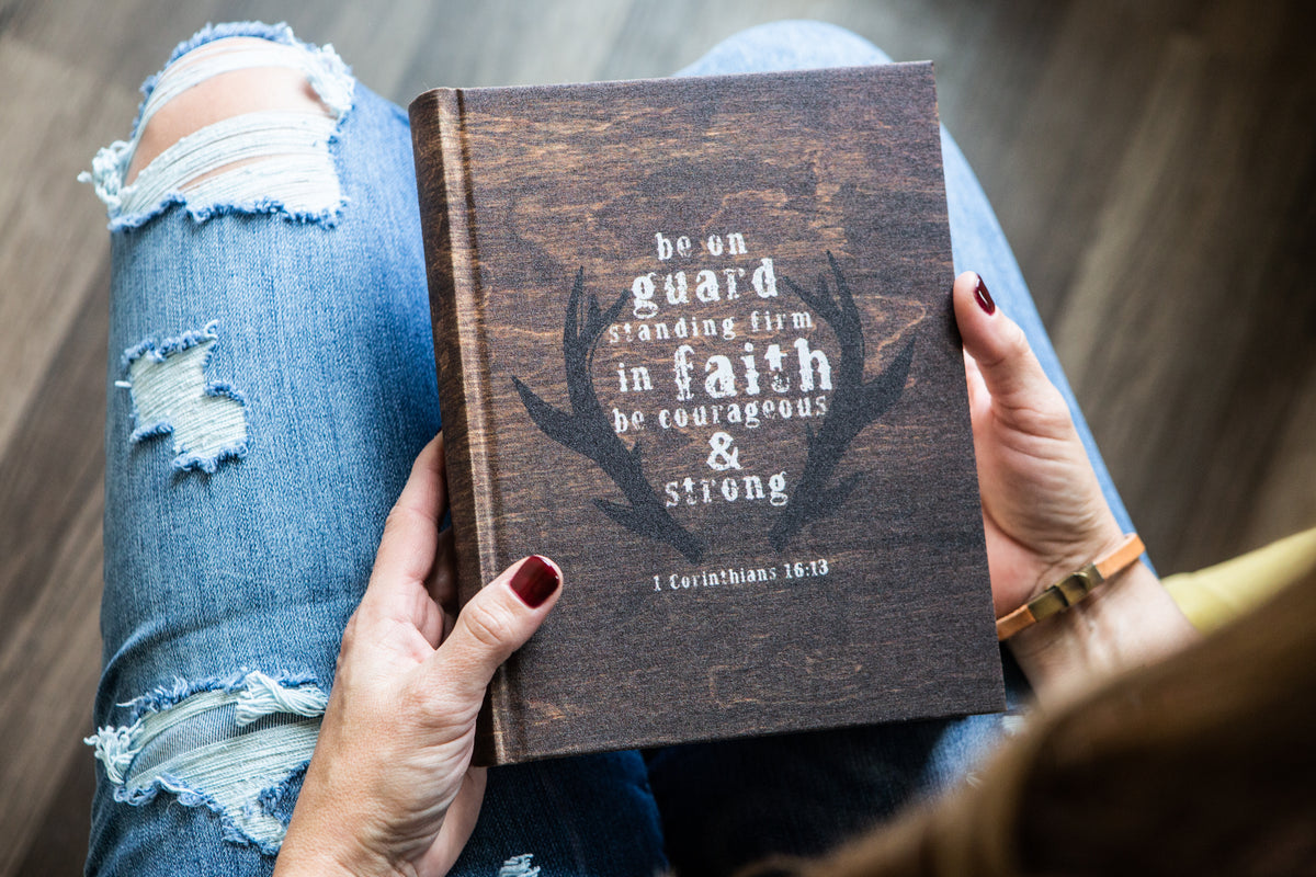 Deer Antlers + Wood Grain ESV Journaling Bible