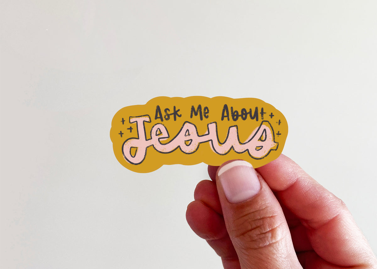 Ask Me About Jesus Vinyl Sticker