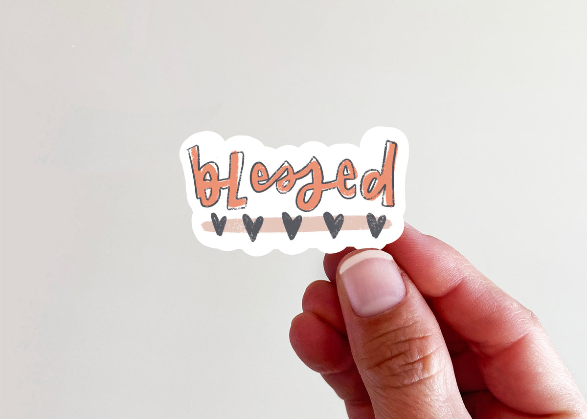 Blessed with hearts Vinyl Sticker