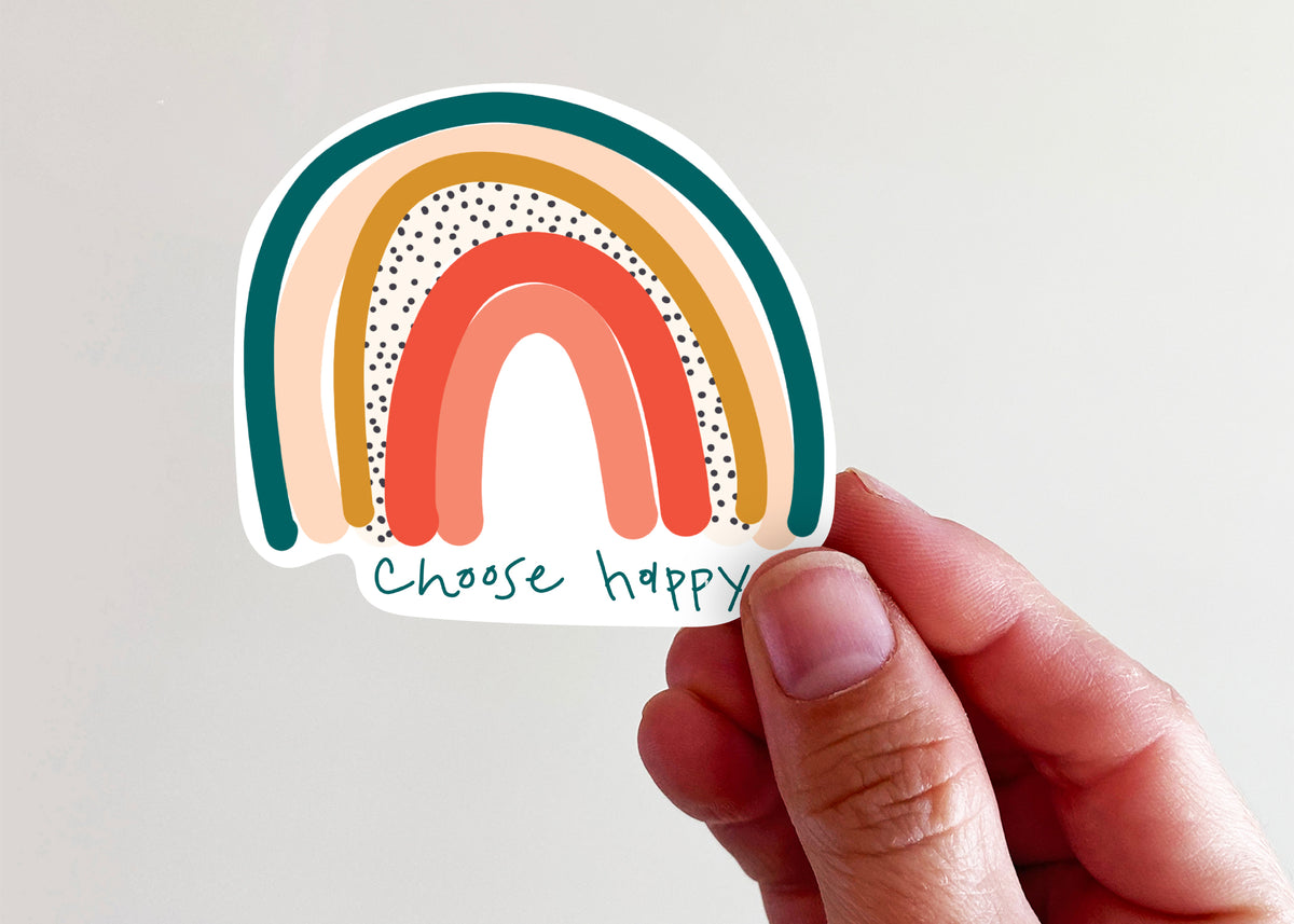 Choose Happy Rainbow Sticker