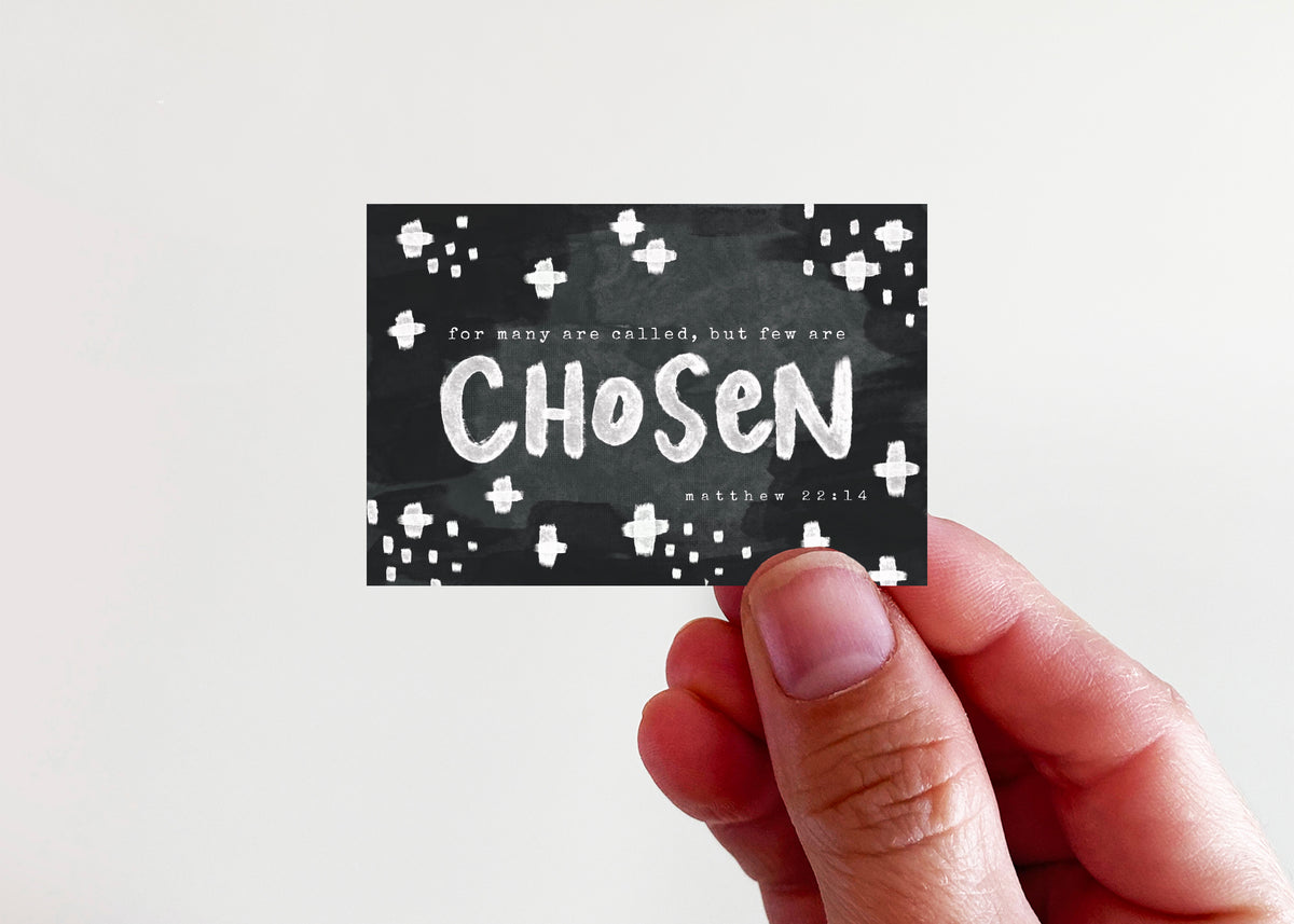 Chosen Black and White Crosses Sticker