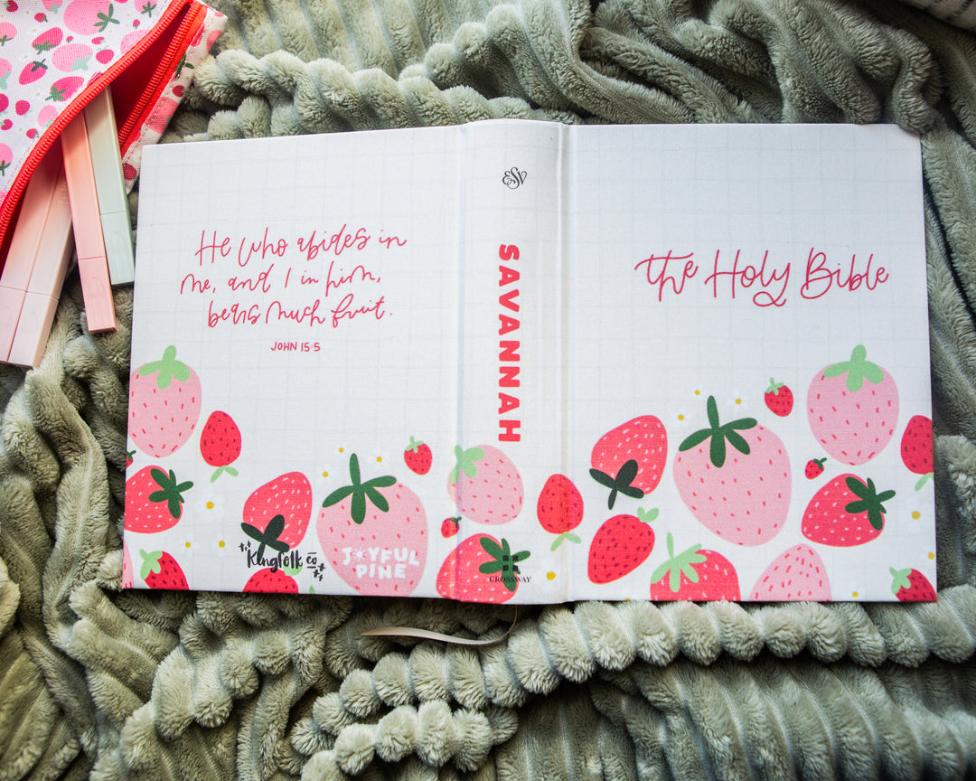 Sweet Strawberries ESV Journaling Bible - Collab with Joyful Pine - Kingfolk Co