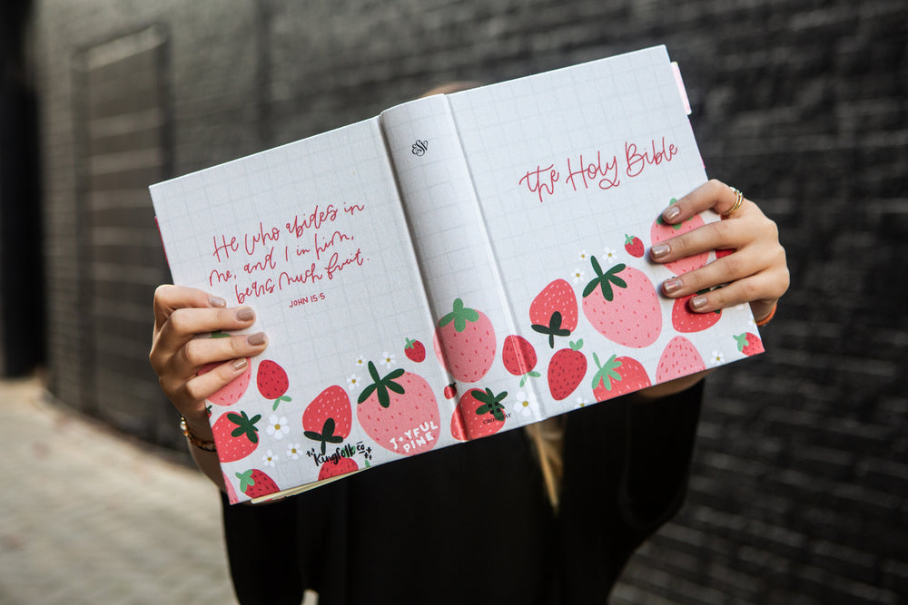 Sweet Strawberries ESV Journaling Bible - Collab with Joyful Pine - Kingfolk Co