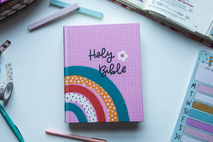 Pink Floral Rainbow ESV Journaling Bible - Kingfolk Co