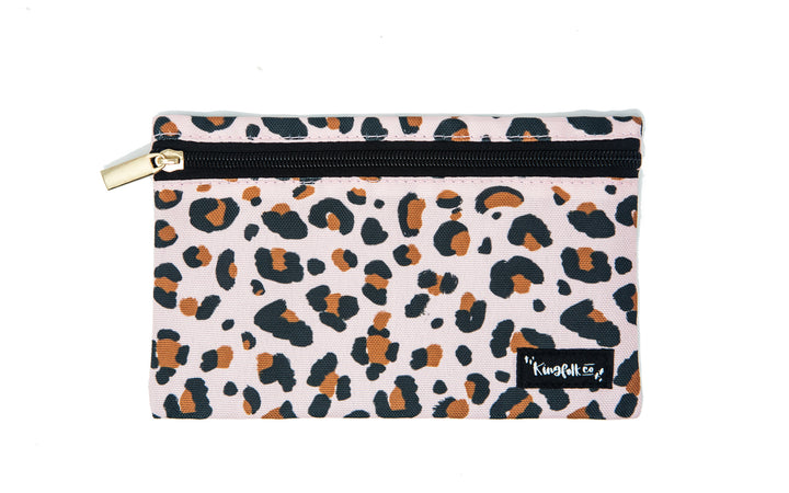 Cheetah Print Pencil + Pen + Highlighter Pouch - Kingfolk Co