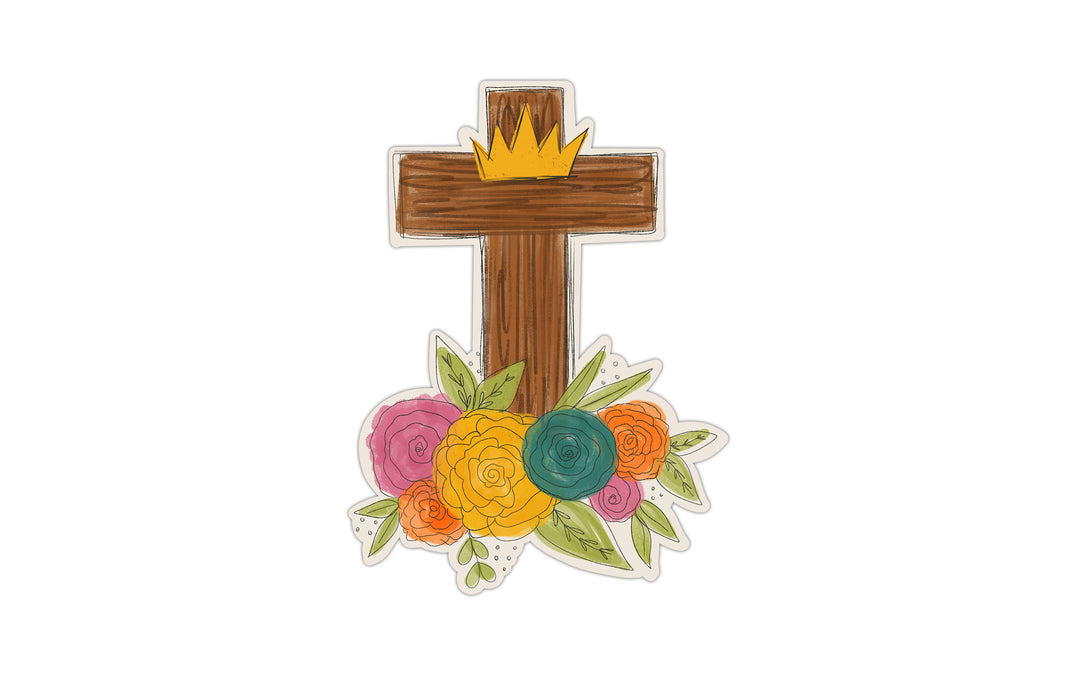 Cross Crown Vinyl Sticker - Kingfolk Co