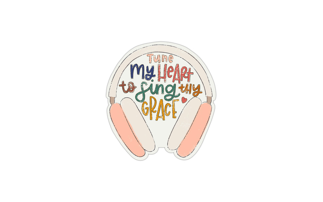 Tune My Heart Headphones Vinyl Sticker - Kingfolk Co