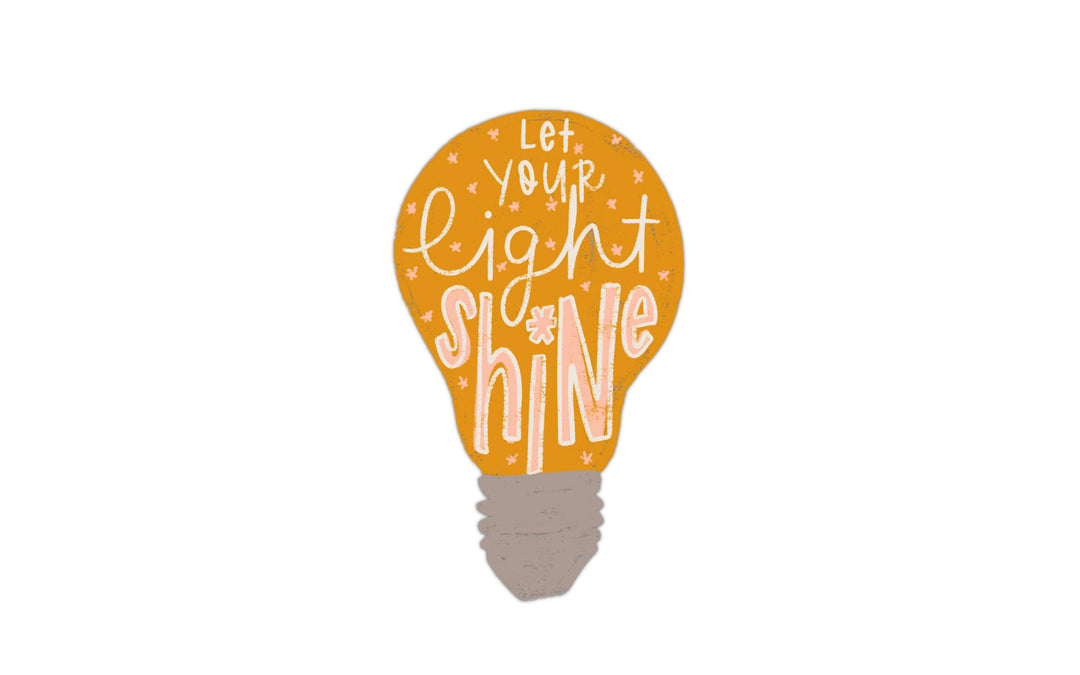 Let Your Light Shine Lightbulb Vinyl Sticker - Kingfolk Co