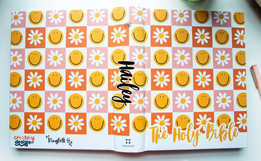 Checkered Happy Daisies Journaling Bible - collab with Creately Design Co - Kingfolk Co