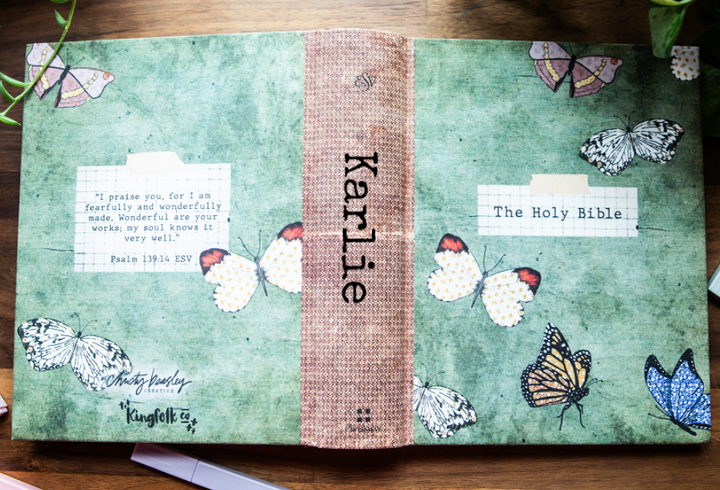 Vintage Butterflies ESV Journaling Bible - designed by Christy Beasley - Kingfolk Co