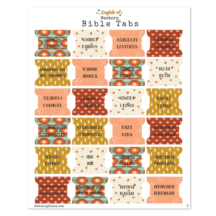 Western Cowgirl Bible Tabs - Kingfolk Co