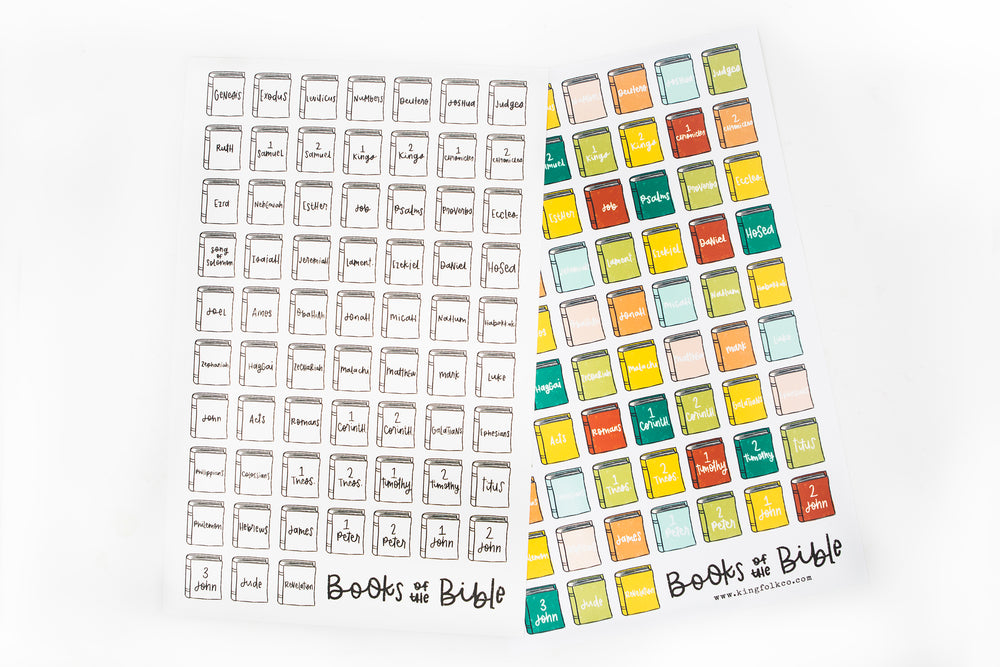 Books of the Bible Tracker Print + Sticker Sheet - Kingfolk Co