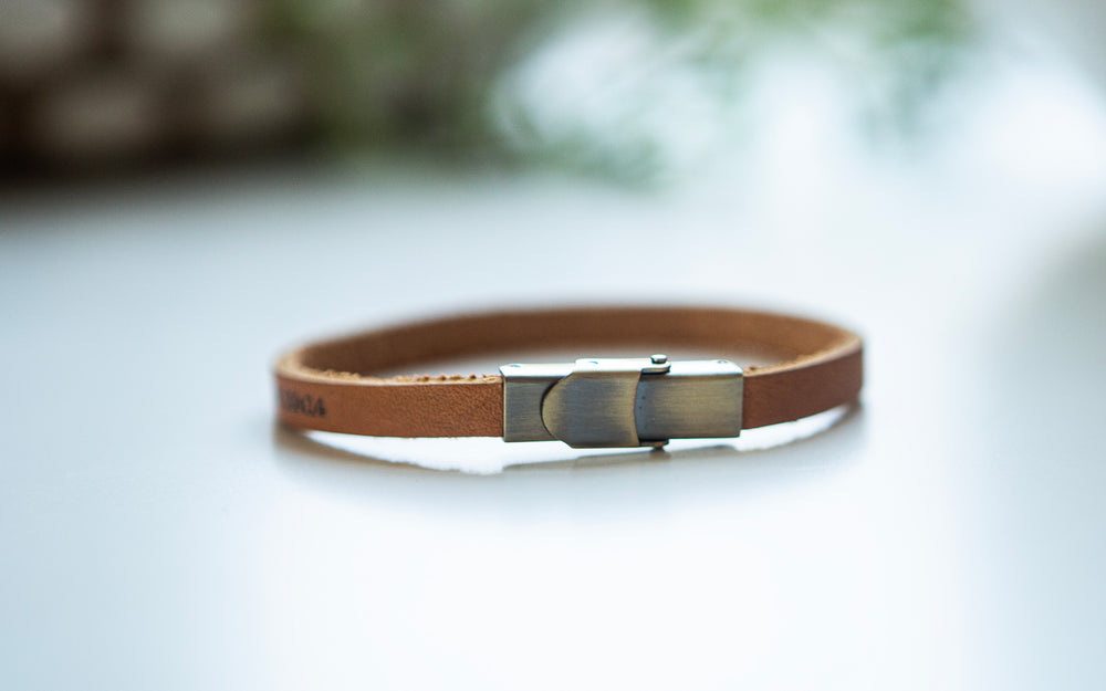 chosen. loved. worthy. forgiven. Skinny Leather Bracelet - Kingfolk Co