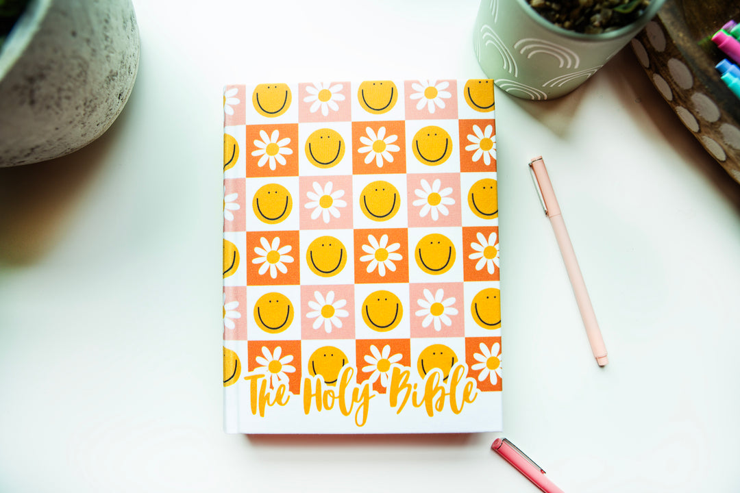 Checkered Happy Daisies Journaling Bible - collab with Creately Design Co - Kingfolk Co