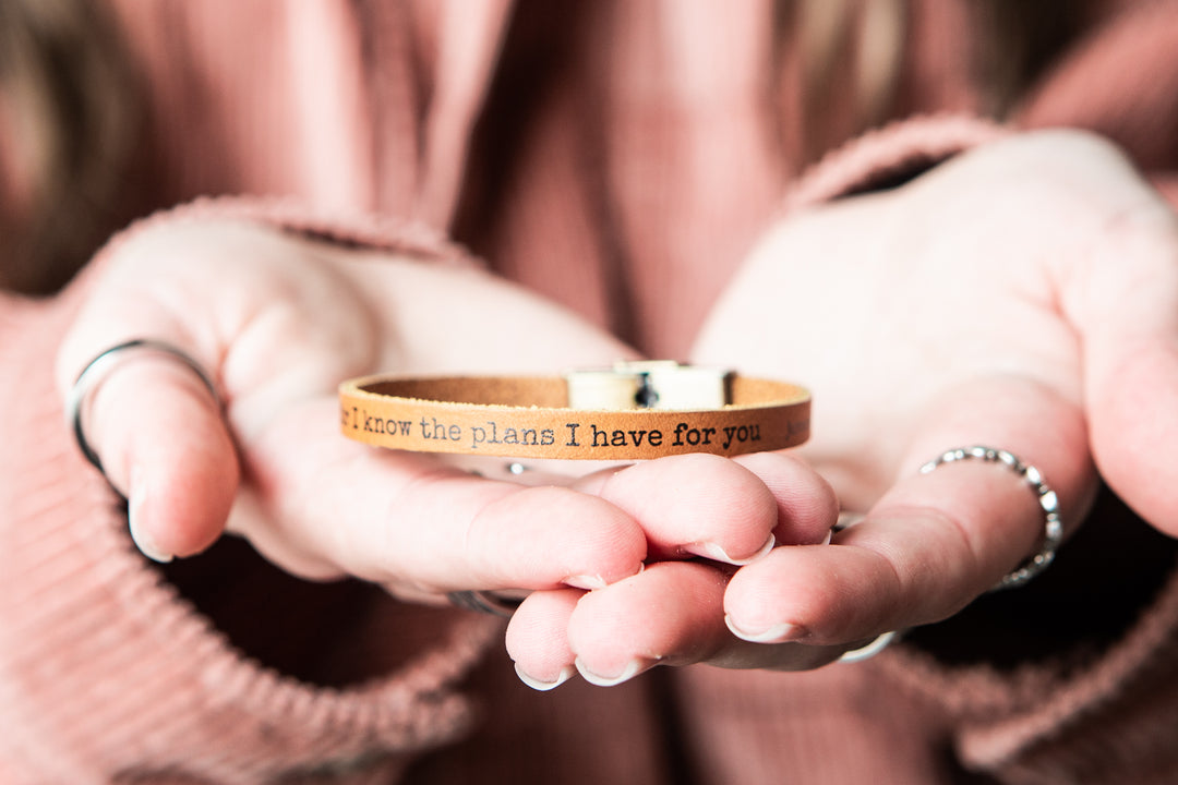 Jeremiah 29:11 Skinny Leather Bracelet - Kingfolk Co