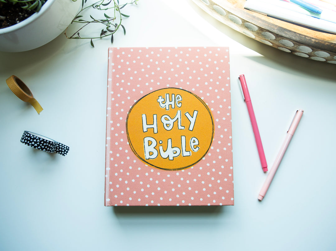 Happy Coral Dot ESV Journaling Bible - Kingfolk Co