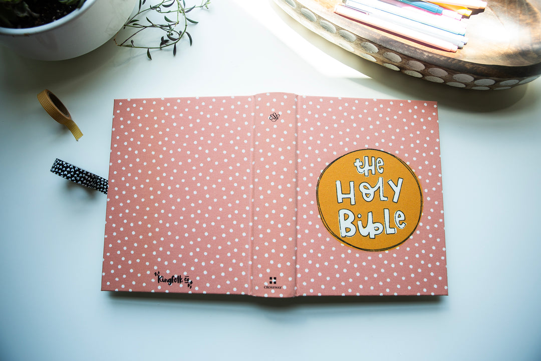 Happy Coral Dot ESV Journaling Bible - Kingfolk Co