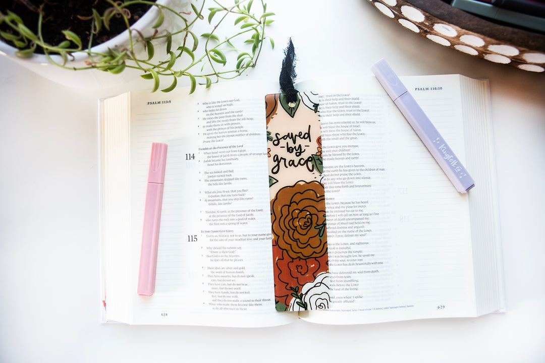 Saved by Grace Harvest Hues Acrylic Bookmark - Kingfolk Co