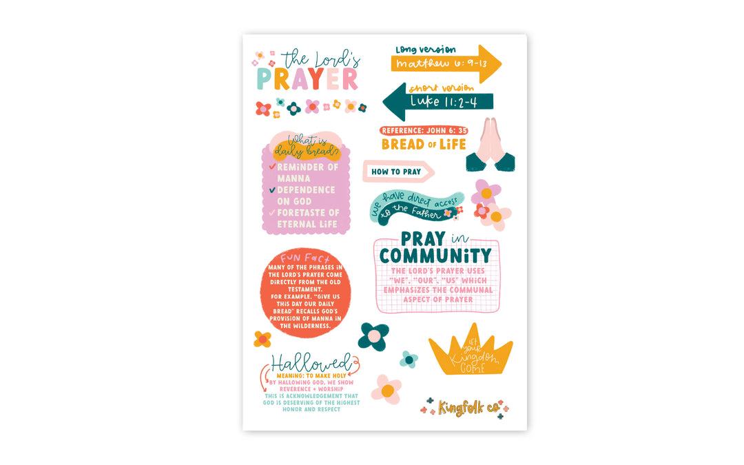 The Lord's Prayer Sticker Sheet - Kingfolk Co