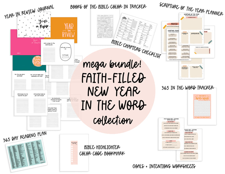 Mega Bundle Faith-Filled New Year in the Word Digital Download Collection - Kingfolk Co