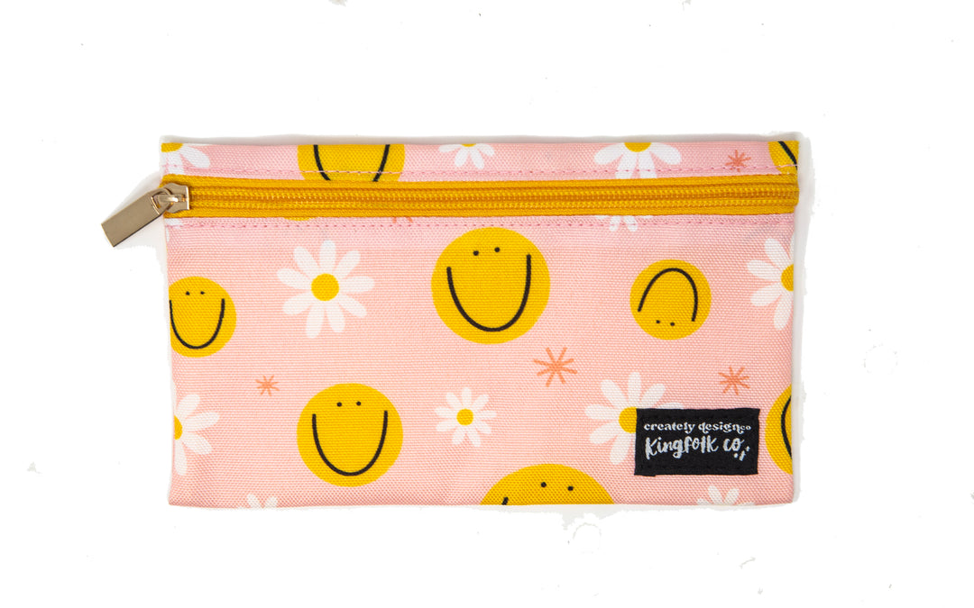 Joyful Blooms Pencil + Pen + Highlighter Pouch - Kingfolk Co