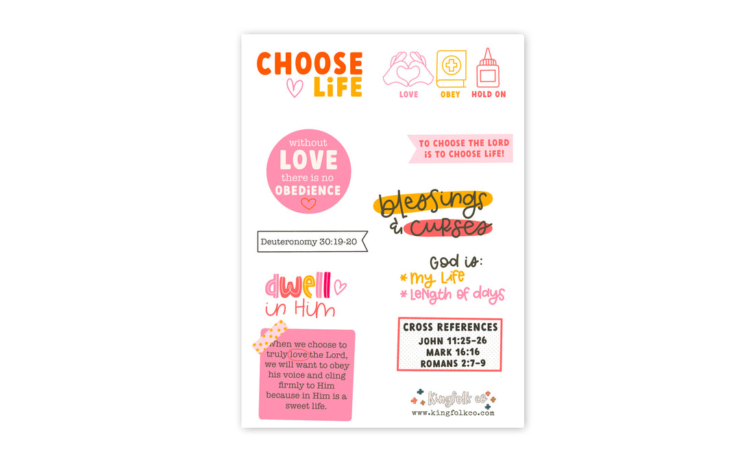 Choose Life Sticker Sheet - Kingfolk Co