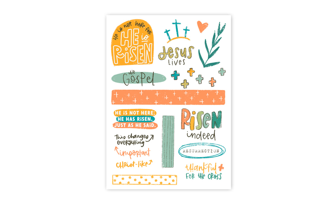 He is Risen Jesus Lives Sticker Sheet - Kingfolk Co