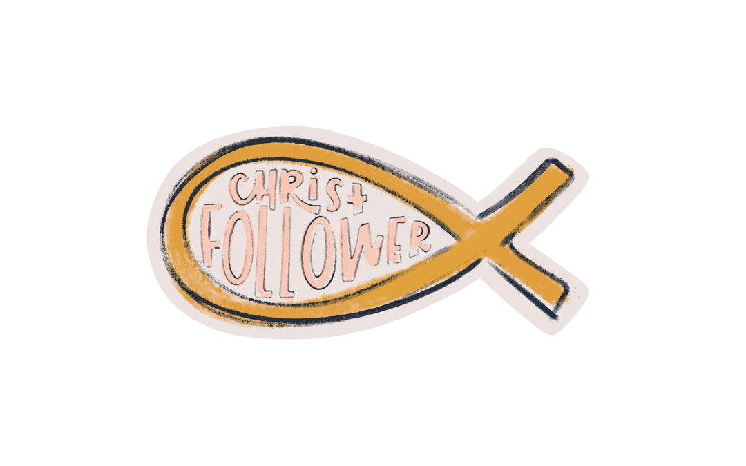 Christ Follower Fish Vinyl Sticker - Kingfolk Co