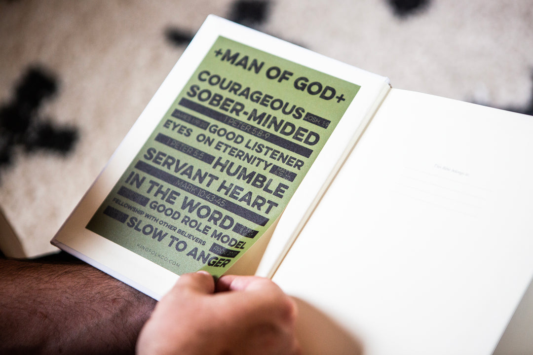 MAN OF GOD Olive Green Scripture Reference Vinyl Sticker - Kingfolk Co