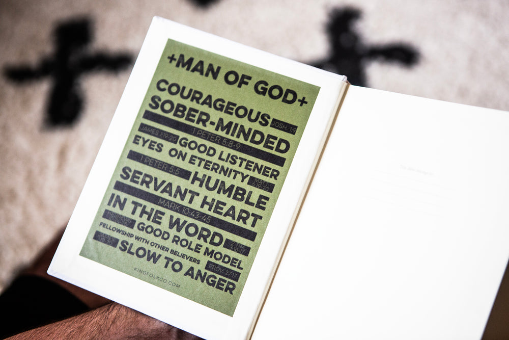 MAN OF GOD Olive Green Scripture Reference Vinyl Sticker - Kingfolk Co