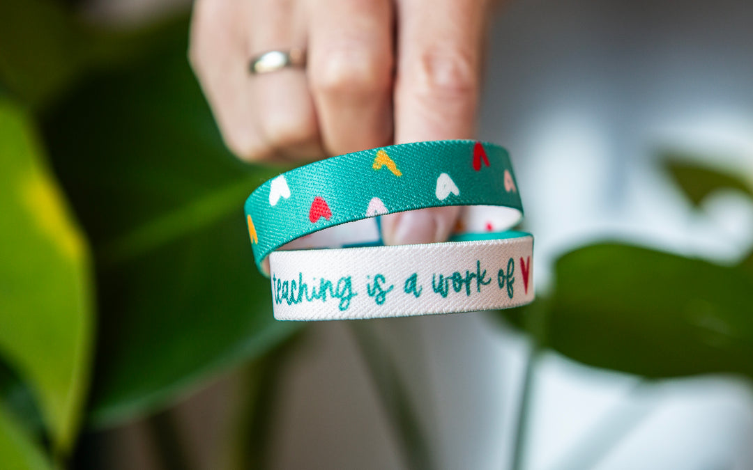 Teacher Bracelet + Sticker Gift Bundle - Kingfolk Co