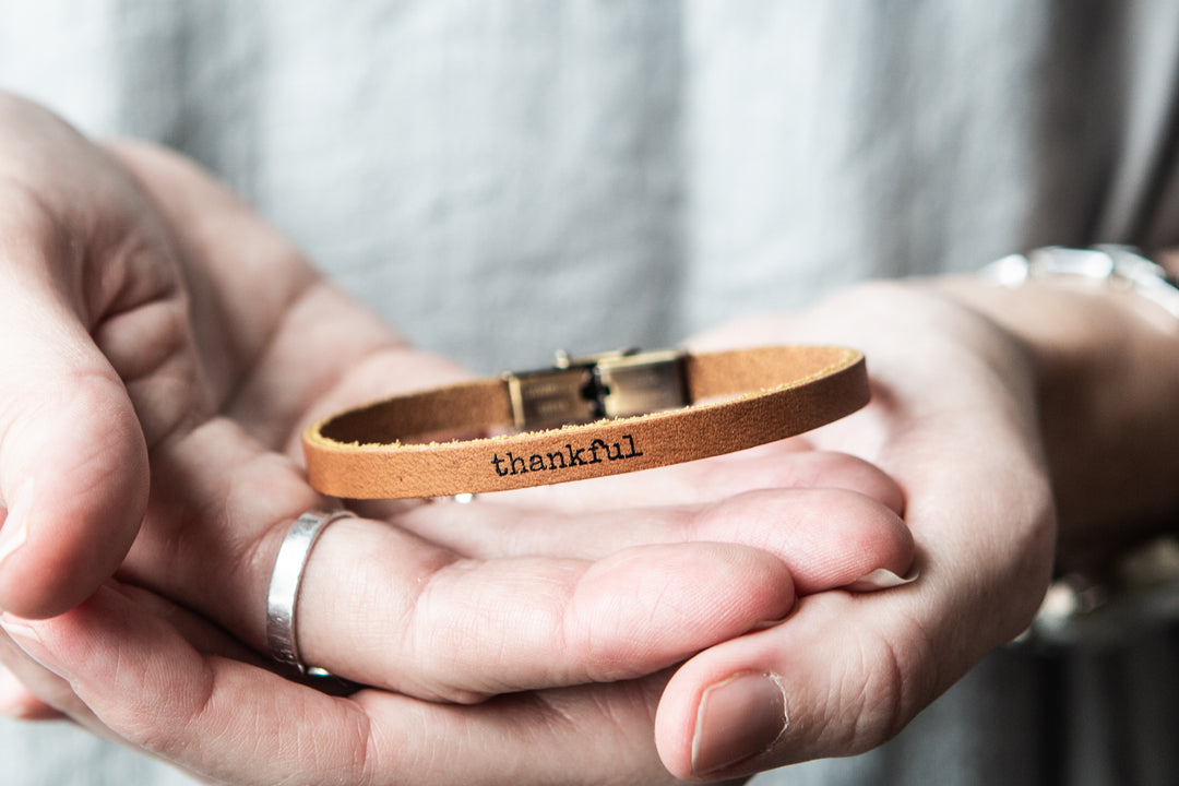 thankful Skinny Leather Bracelet - Kingfolk Co