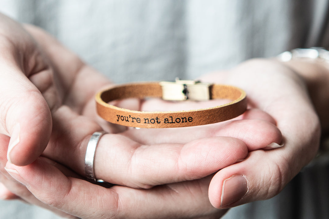 you're not alone Skinny Leather Bracelet - Kingfolk Co