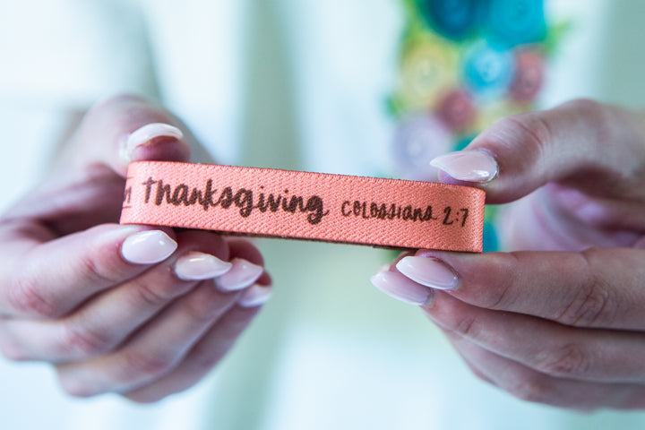 Abounding in Thanksgiving Stretchy Bracelet - Kingfolk Co