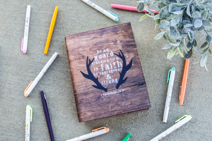 Deer Antlers + Wood Grain Bible SLIPCOVER - Kingfolk Co