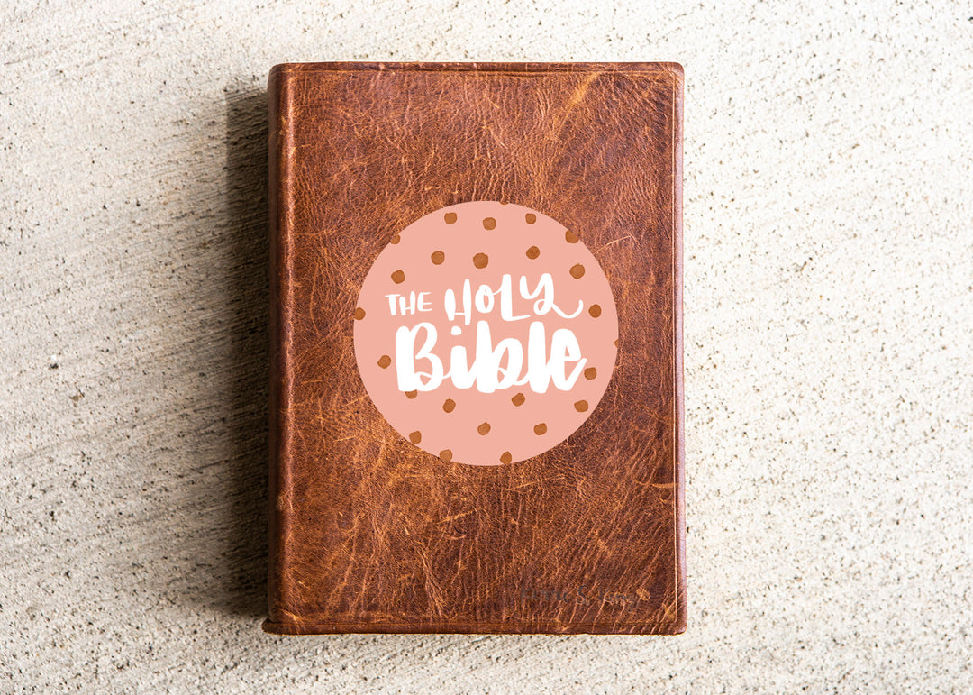 Pink + Brown Dot Bible Flair Vinyl Sticker Decal - Kingfolk Co