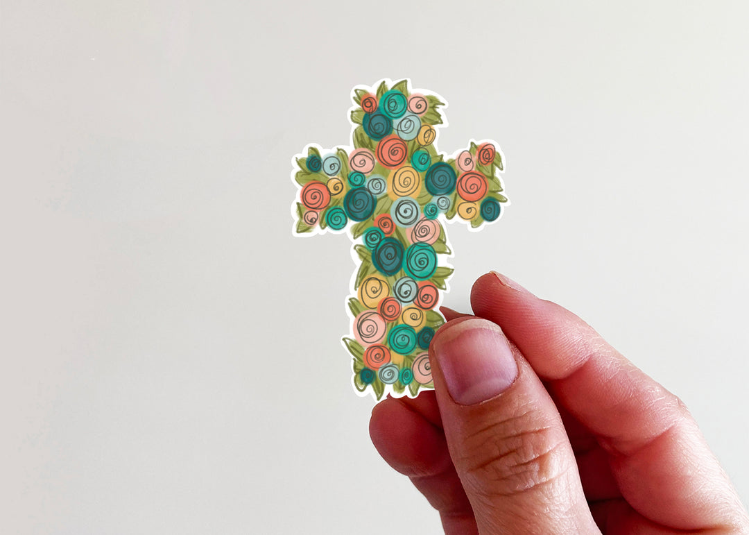 Floral Cross Sticker - Kingfolk Co