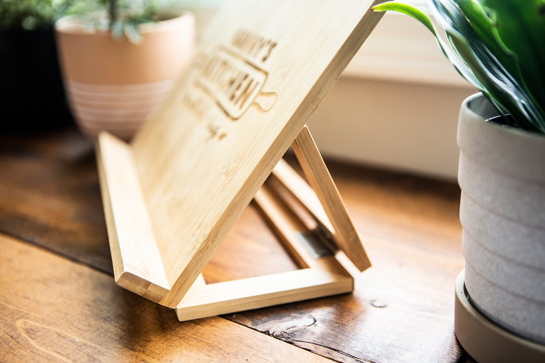 Mother's Day Personalized Bamboo Cookbook Holder - Kingfolk Co