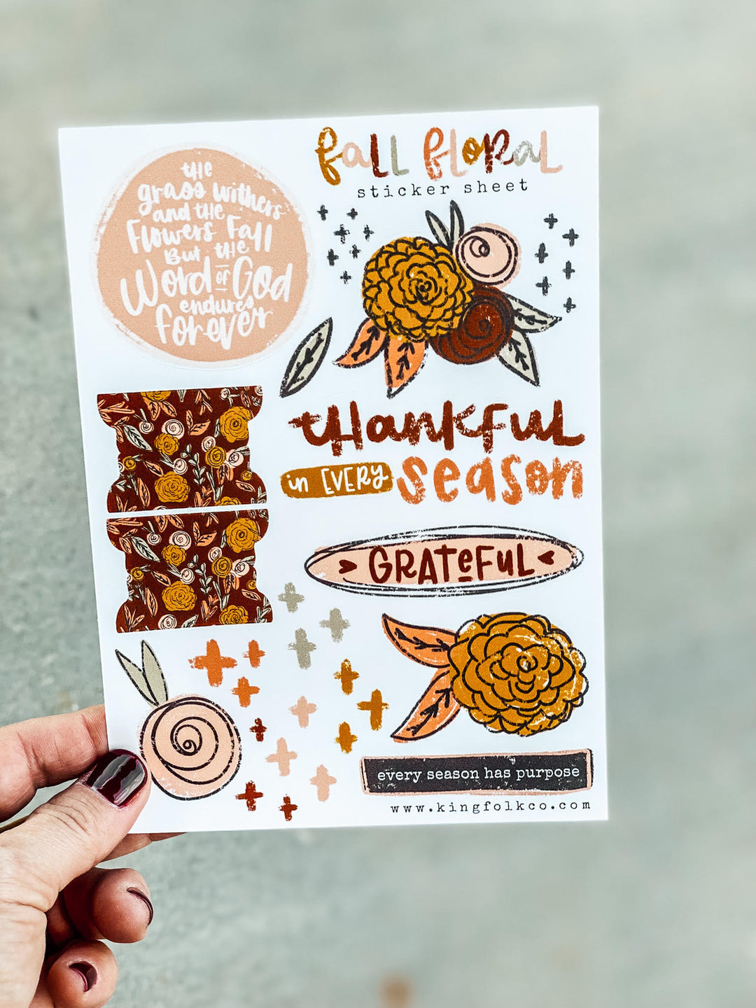 Fall Floral Sticker Sheet - Kingfolk Co