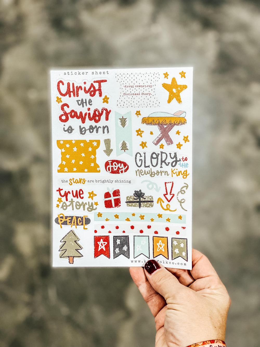 Limited Edition Christmas Christ the Savior is Born Sticker Sheet - Kingfolk Co